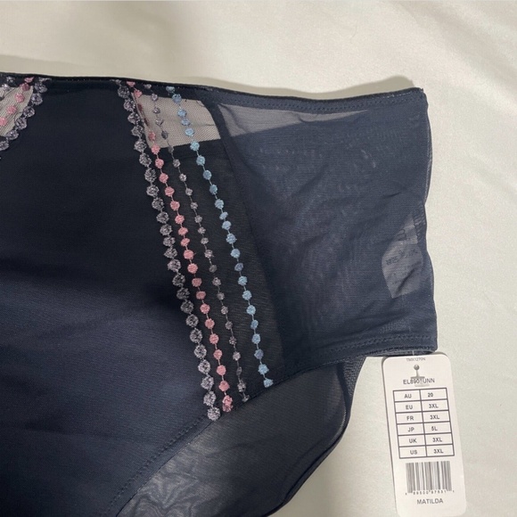 NWT $32 Elomi [ 3XL ] Matilda‎ Embellished Briefs in Unicorn Blue/Grey - Picture 7 of 12